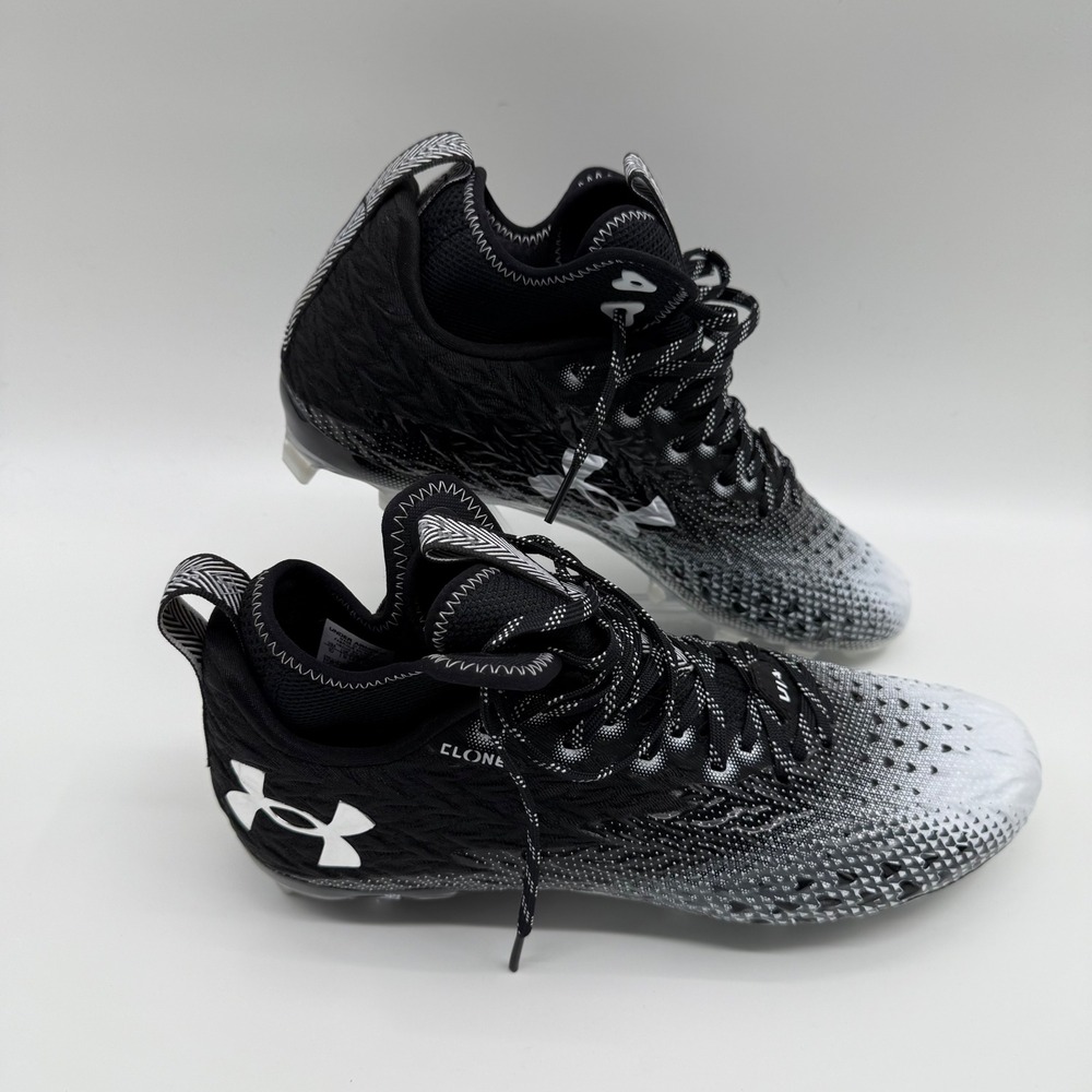 Under Armour UA Spotlight Clone 3.0 MC Football Cleats Black /‎ White Mens 10